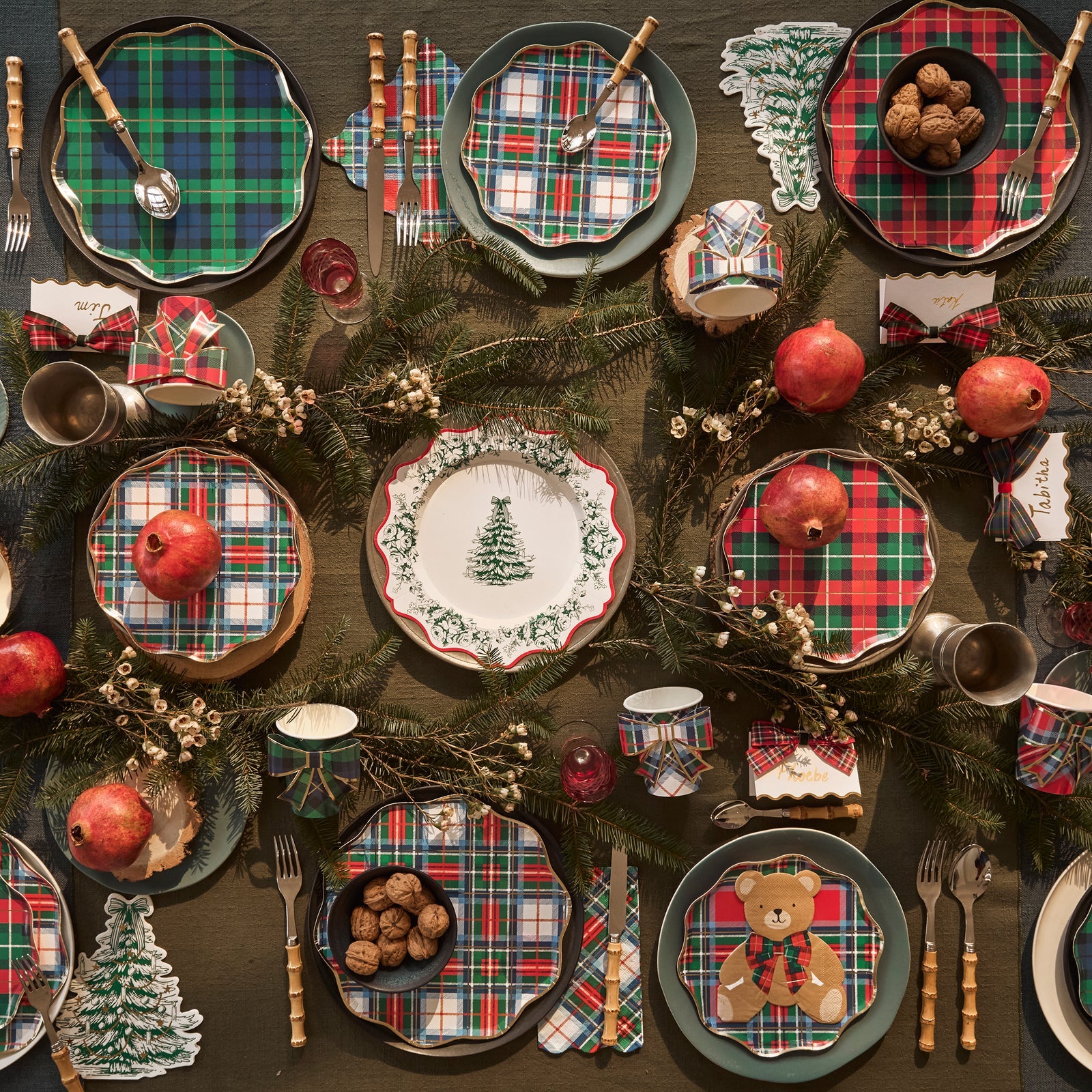 Tartan Mix Bow Cups