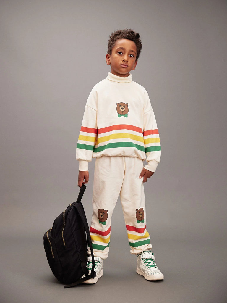 Bear Stripe Sweatpants by Mini Rodini