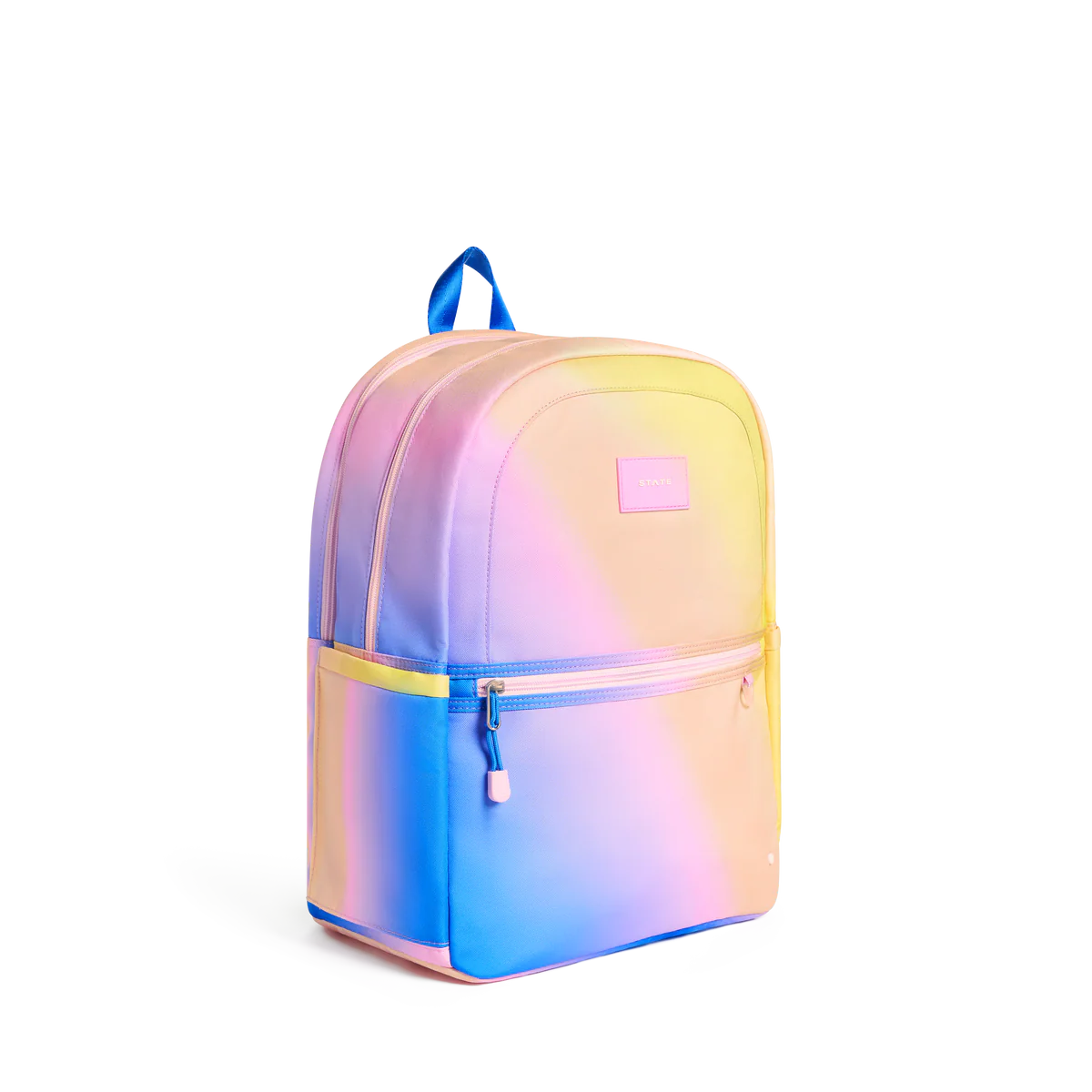 Blue/Pink/Yellow Gradient Kane Double Pocket Large Backpack