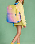 Blue/Pink/Yellow Gradient Kane Double Pocket Large Backpack