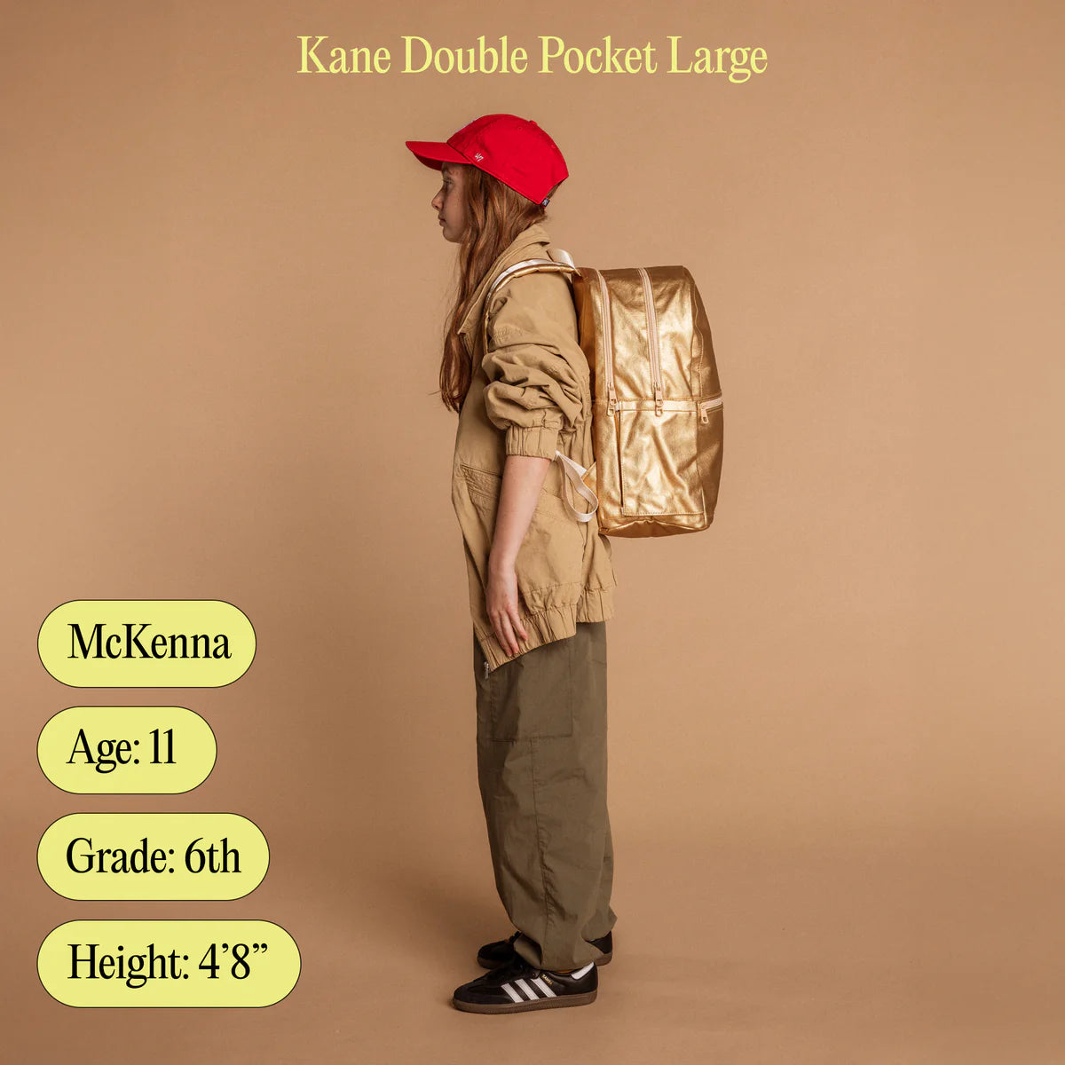 Blue/Pink/Yellow Gradient Kane Double Pocket Large Backpack