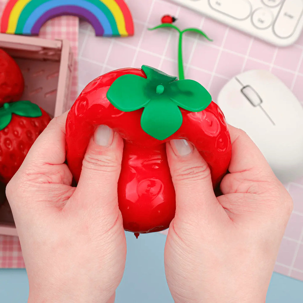 Strawberry Shaped Sensory Squishy Toy by Kawaii Slime Company