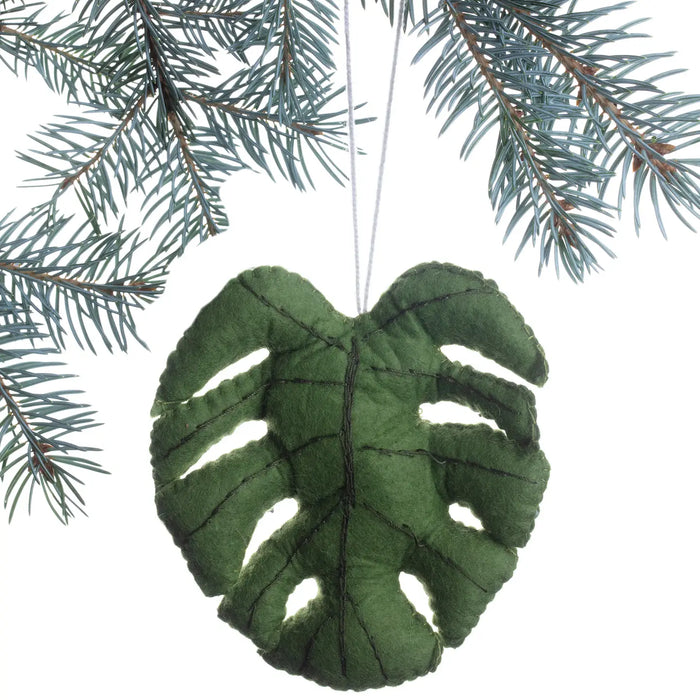 SALE Monstera Leaf Ornament by Silk Road Bazaar