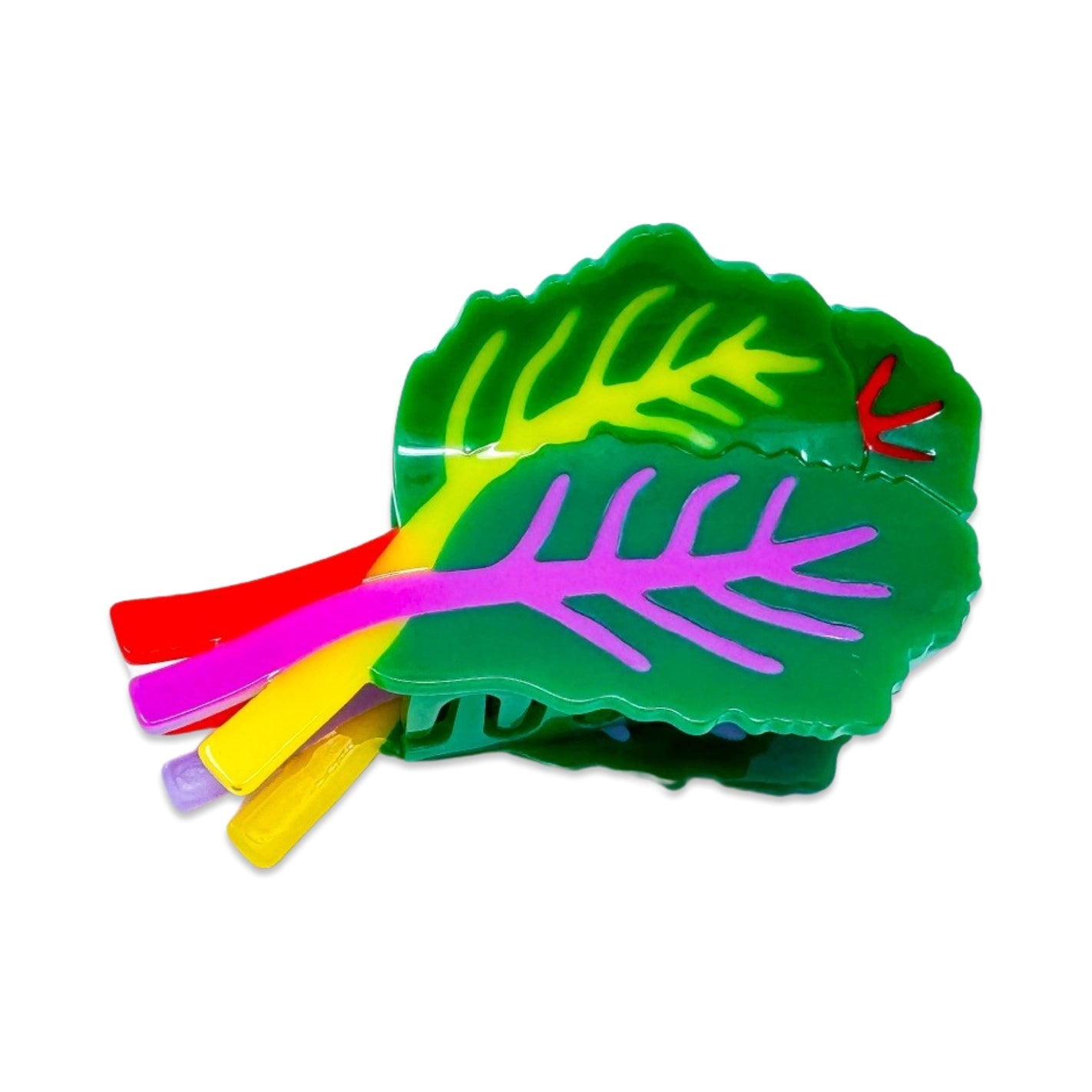 Rainbow Chard Hair Claw by Jenny Lemons