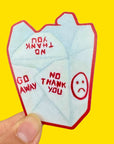 No Thank You Takeout Box Sticker