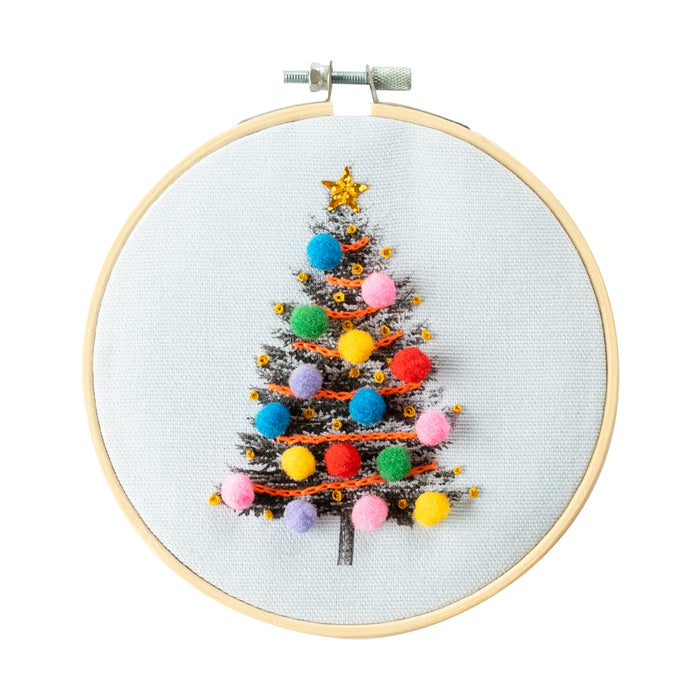 Christmas Tree Embroidery Hoop Kit by Cotton Clara