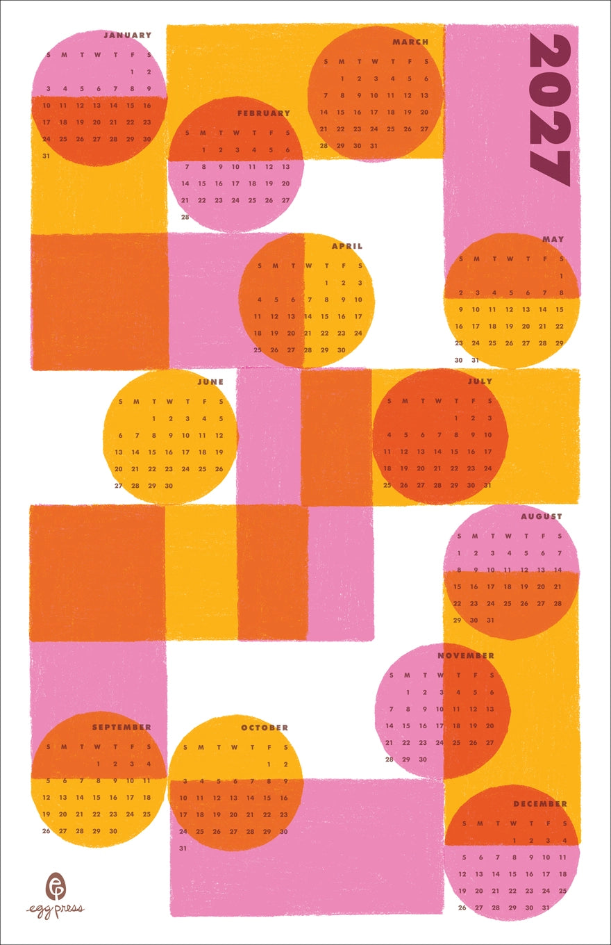 Geometric 2027  Risograph Print Calendar