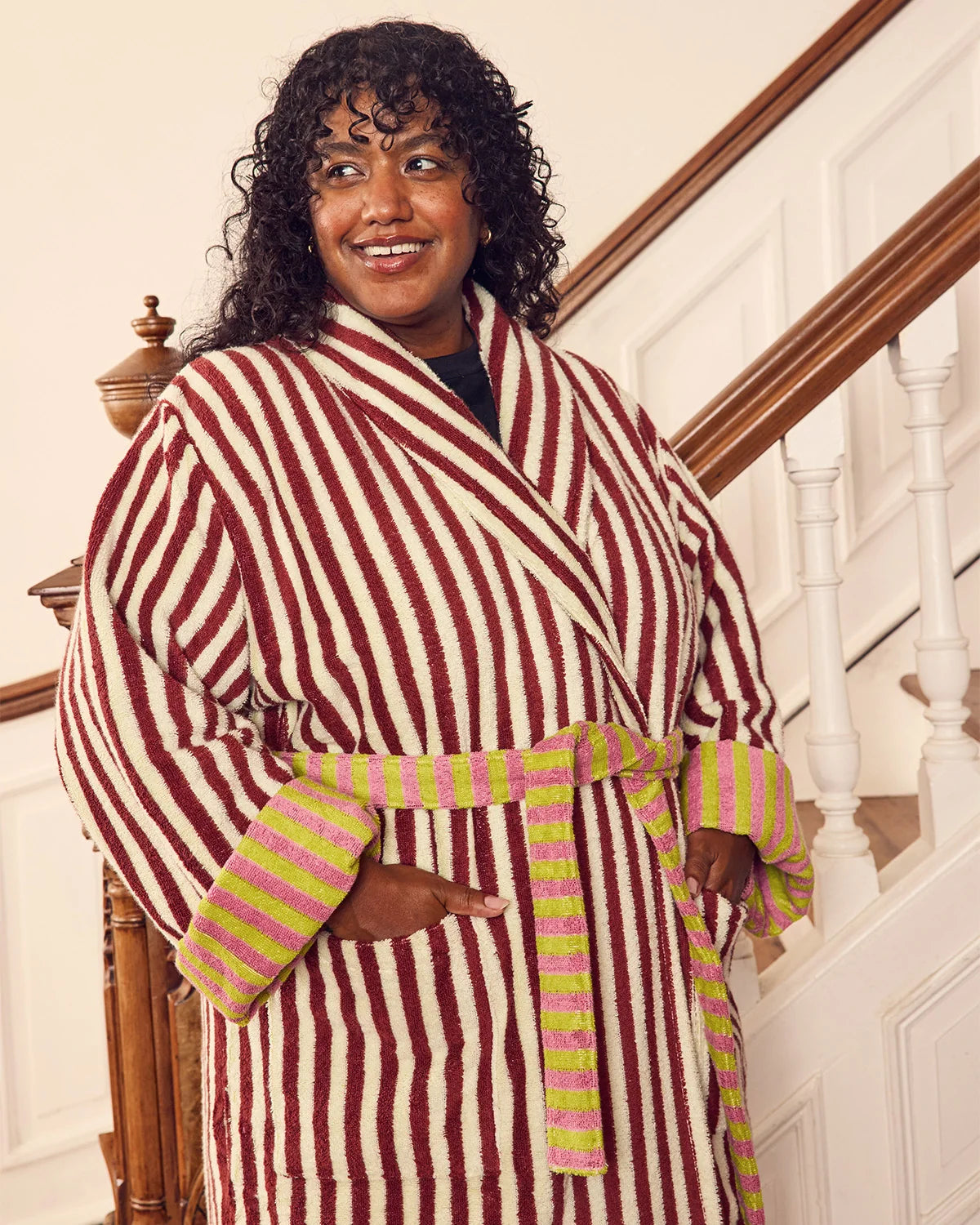 Caterpillar Stripe Bathrobe