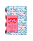 Sardines A5 Lettepress Spiral Notebook by And Here We Are