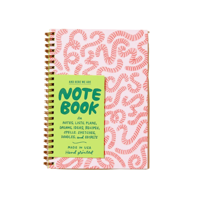 Worms A5 Spiral Letterpress Notebook by And Here We Are