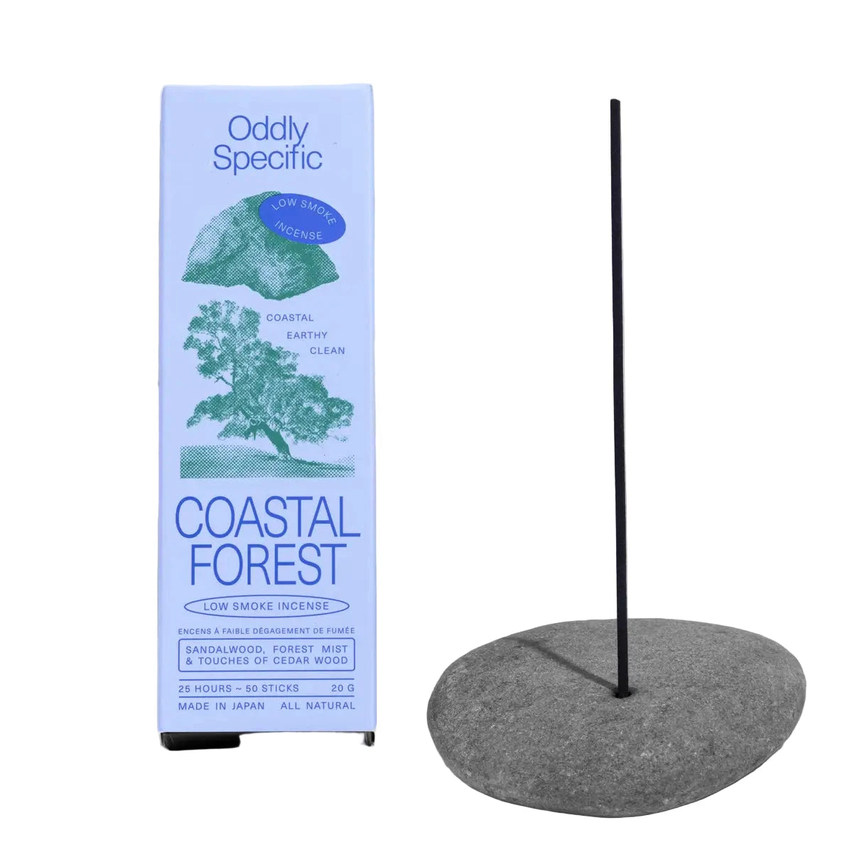 Coastal Forest incense stick, by Oddly Specific, with packaging on a white background.