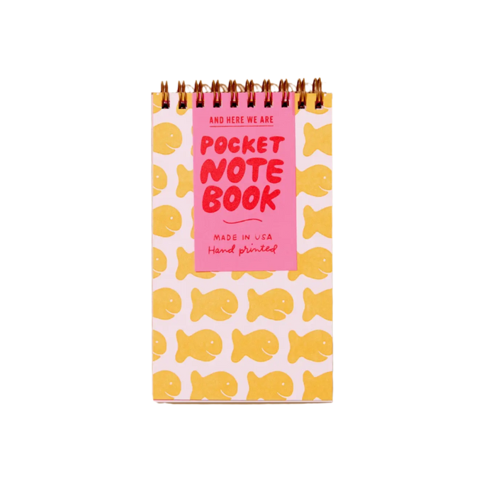 Goldfish Crackers Letterpress Spiral Pocket Size Notebook by And Here We Are