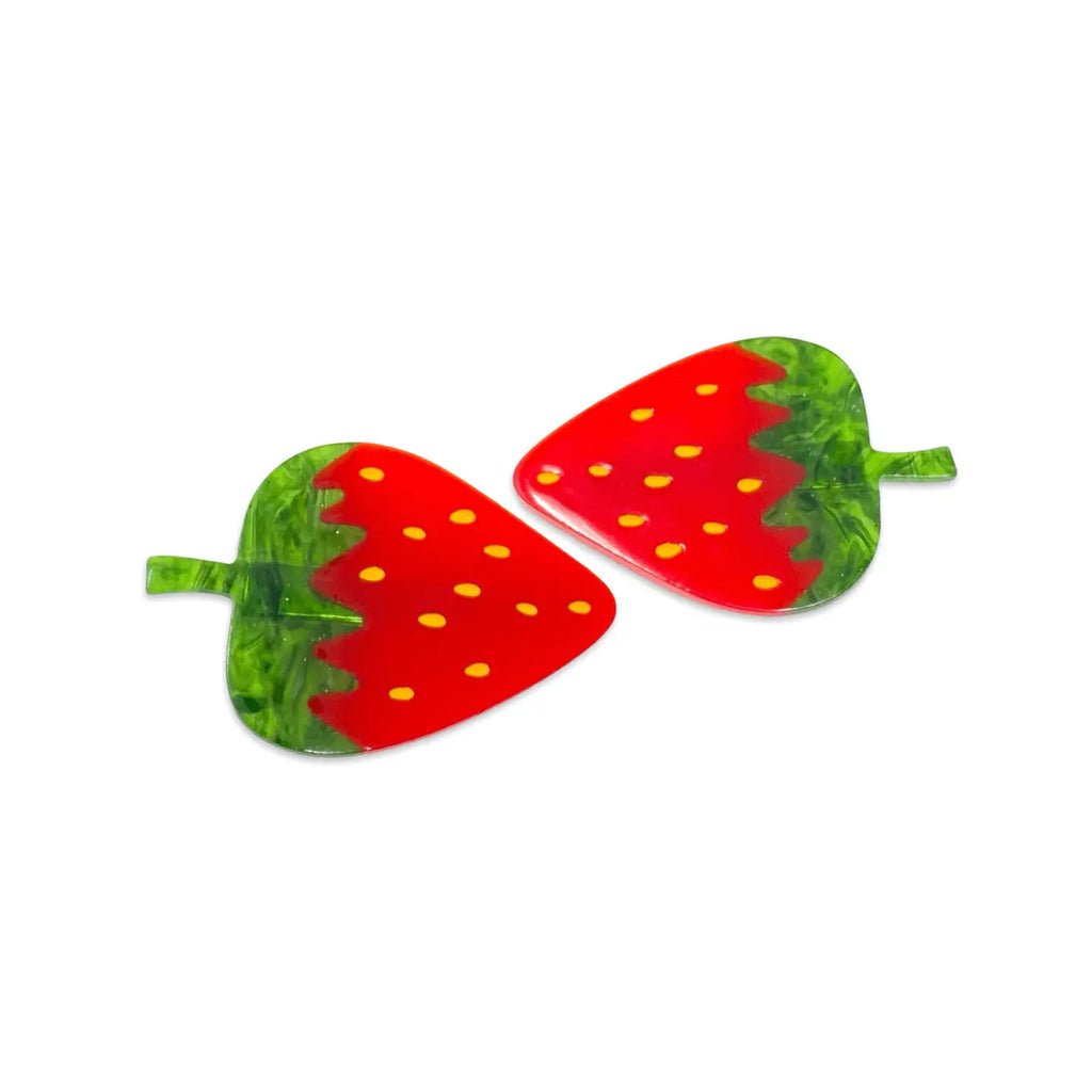 Strawberry Alligator Hair Clip Set by Jenny Lemons