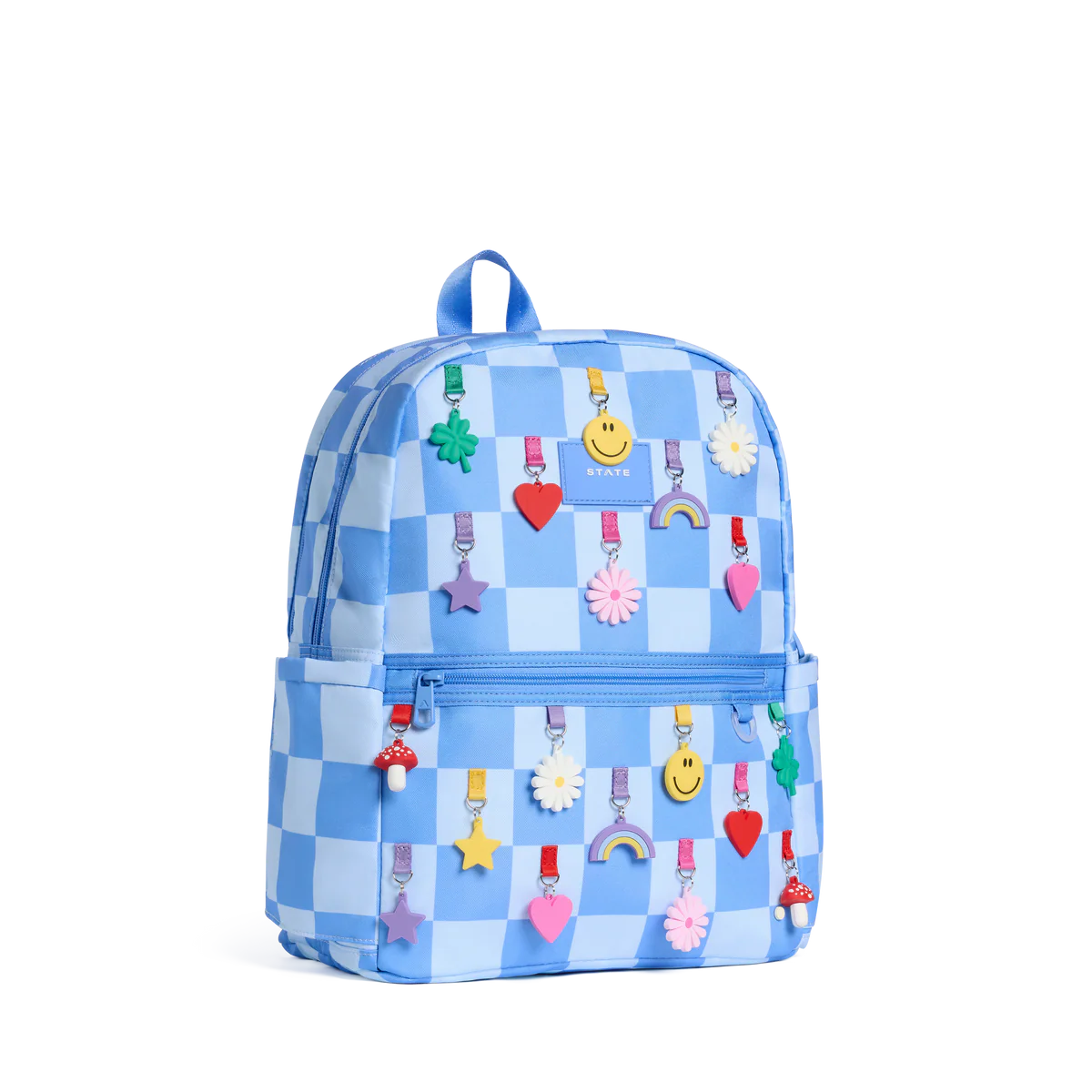 Charms Blue Checkerboard Kane Double Pocket Backpack