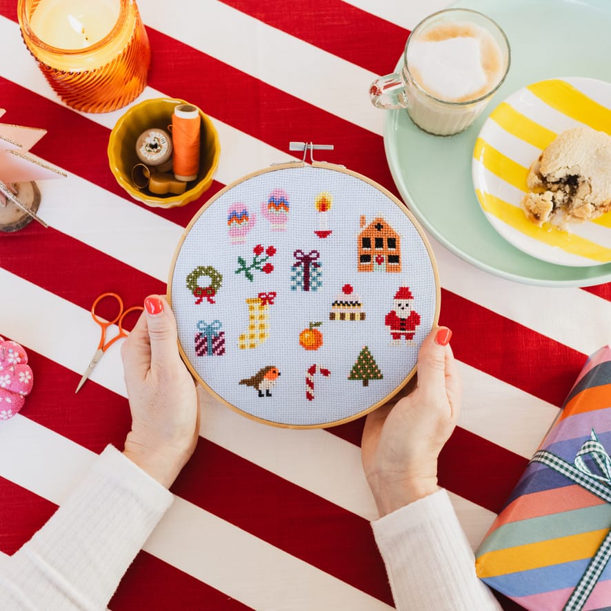 Colorful Christmas Cross Stitch Kit