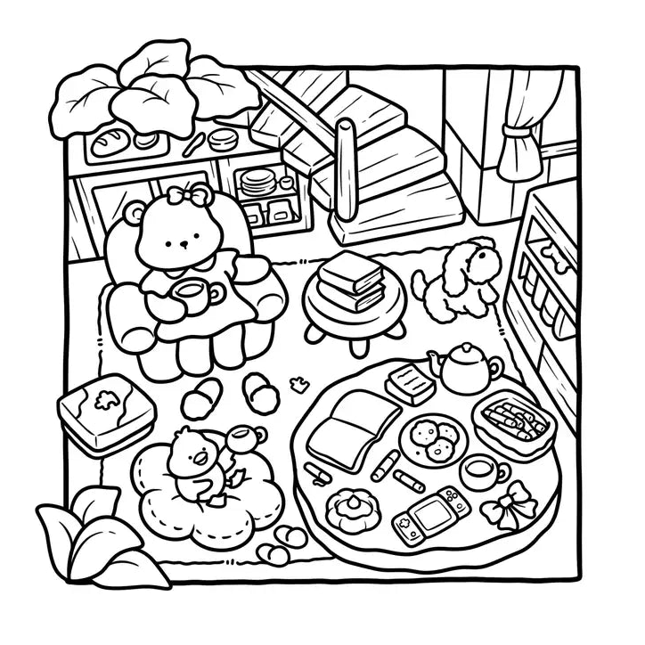 Cozy Cafe Coloring Book by Belly Bean Co.