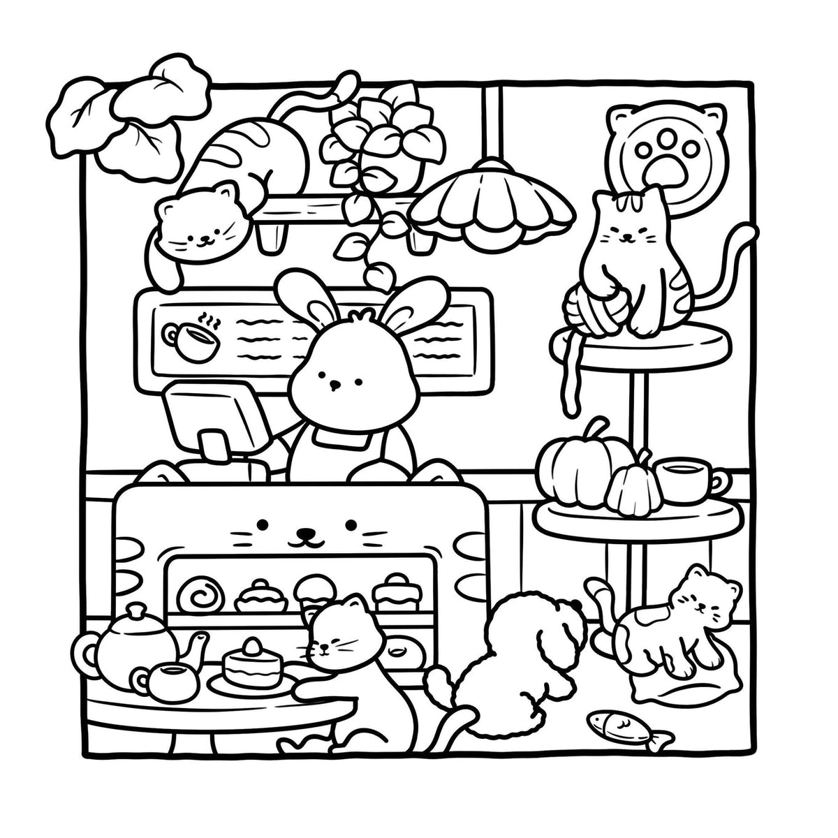 Cozy Cafe Coloring Book by Belly Bean Co.