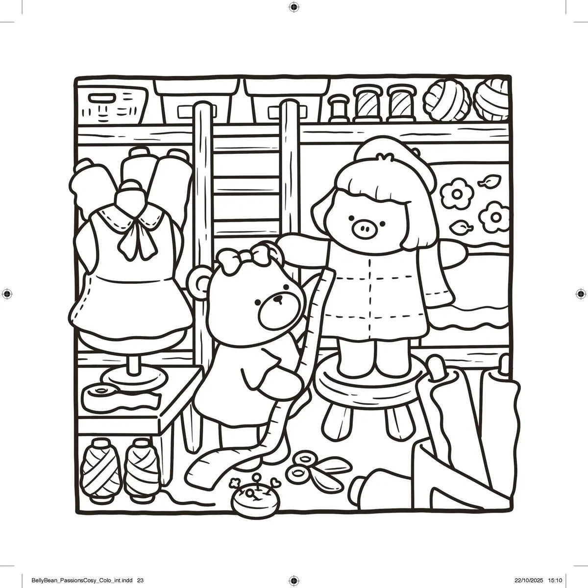 Cozy Crafty Coloring Book by Belly Bean Co.