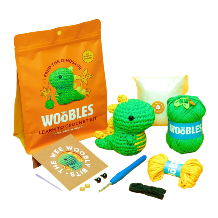 Learn to Crochet Kit - Fred the Dinosaur by The Woobles