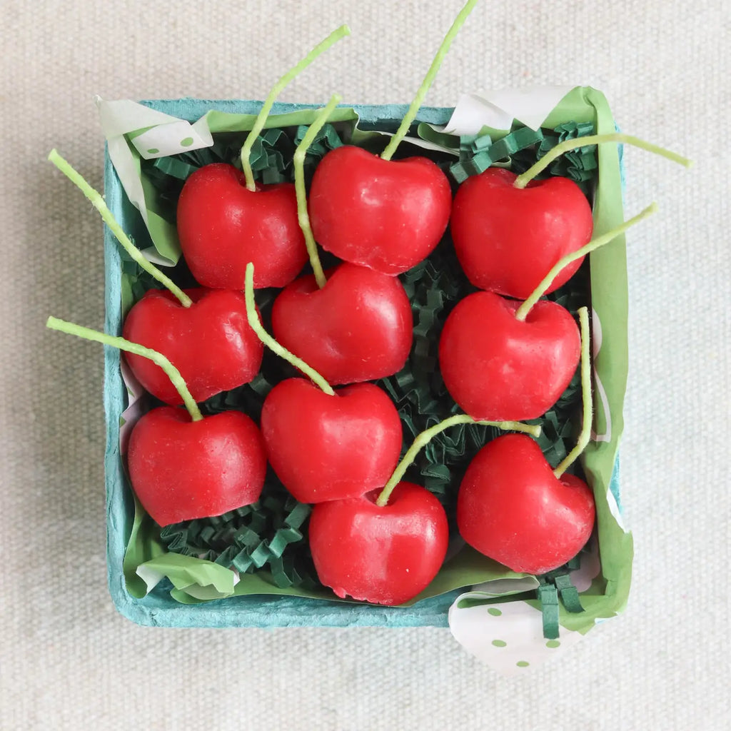 Beeswax Cherry Birthday Candles by Happy Organics