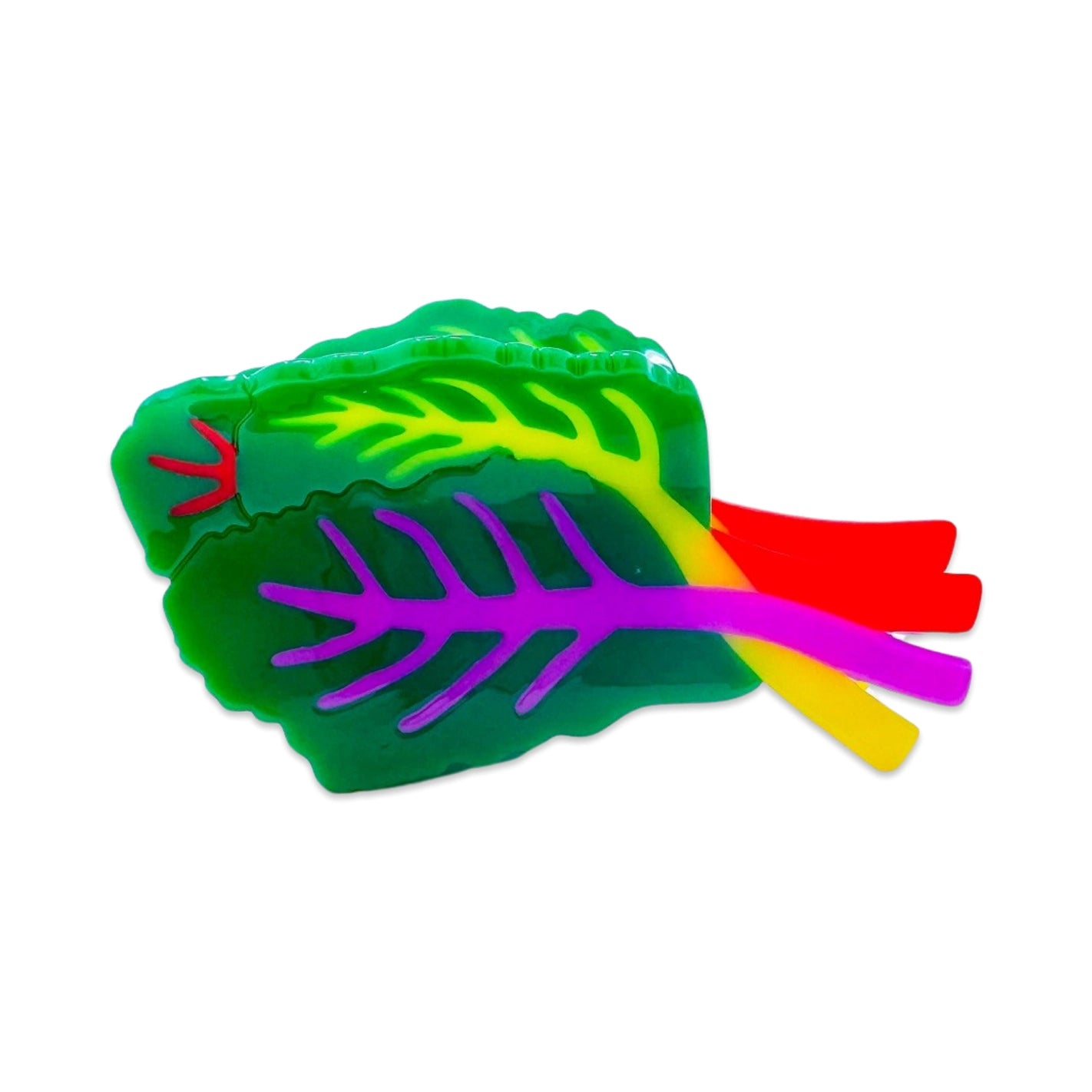Rainbow Chard Hair Claw by Jenny Lemons
