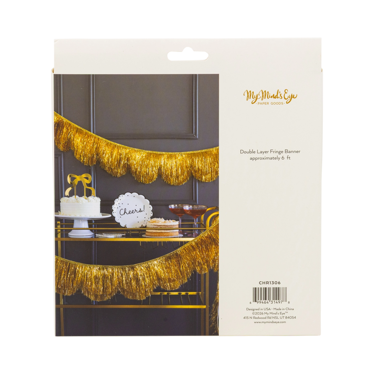 Gold Scalloped Tinsel Banner