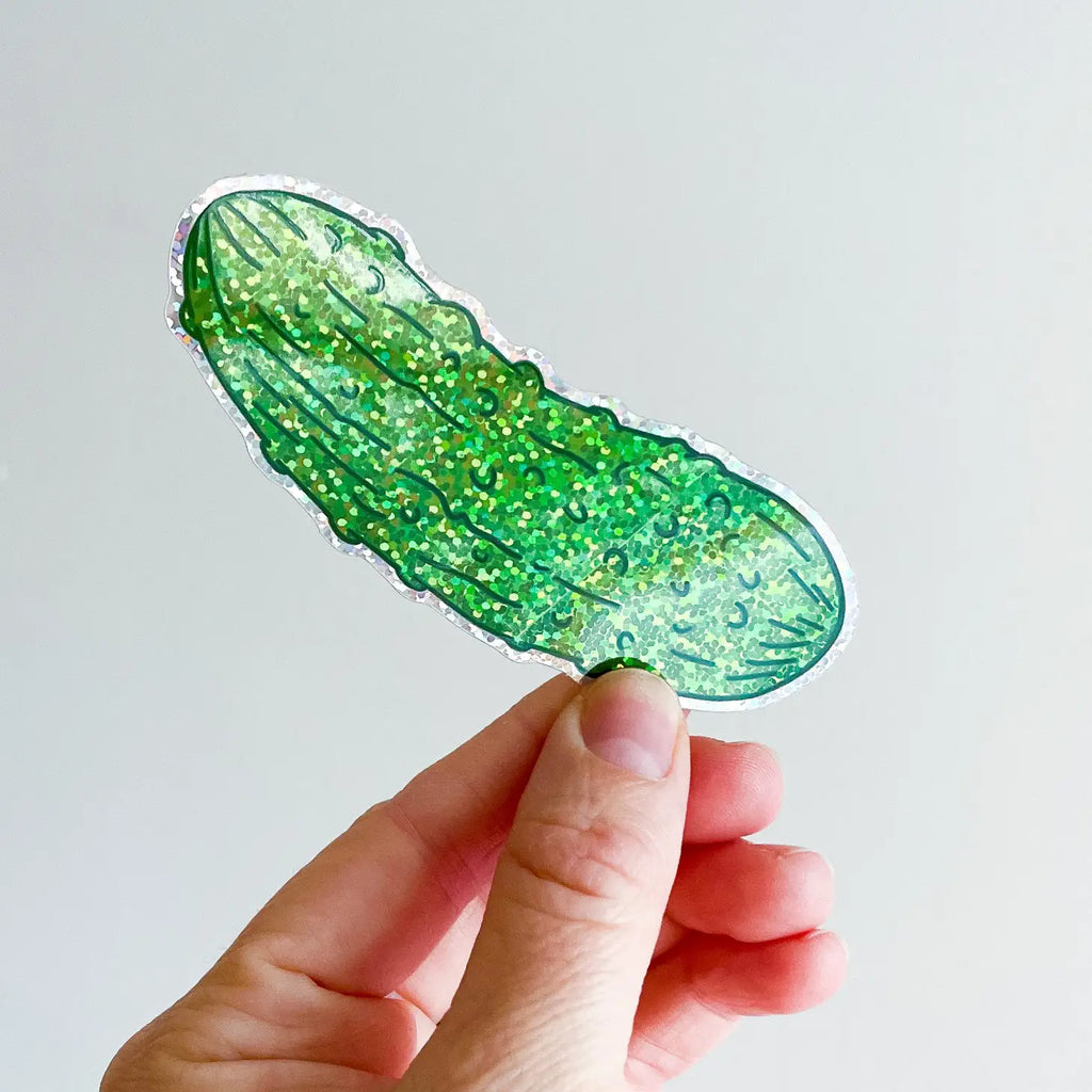 Glitter Pickle Sticker by Jenny Lemons