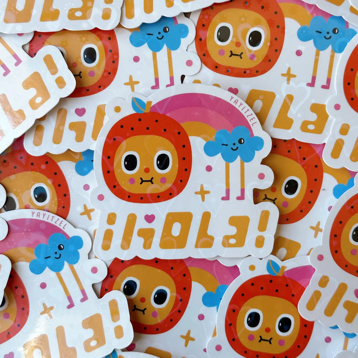 Hola Holographic Sticker by Yayitzel