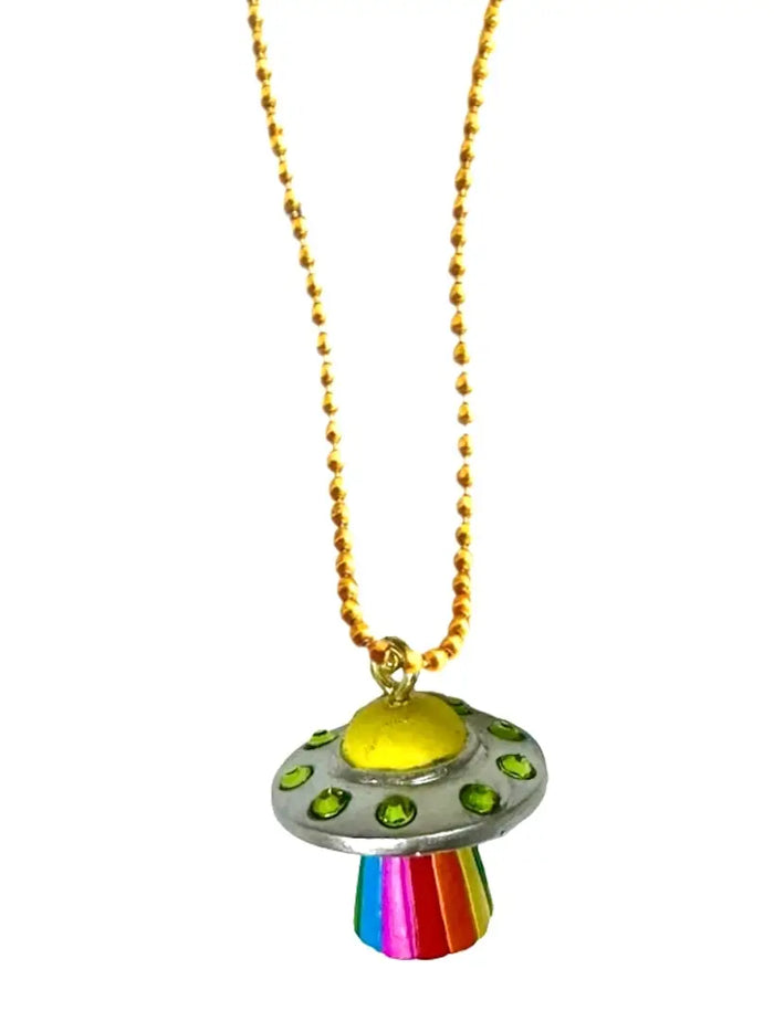 "Glow in the Dark UFO" Necklace by Gunner and Lux