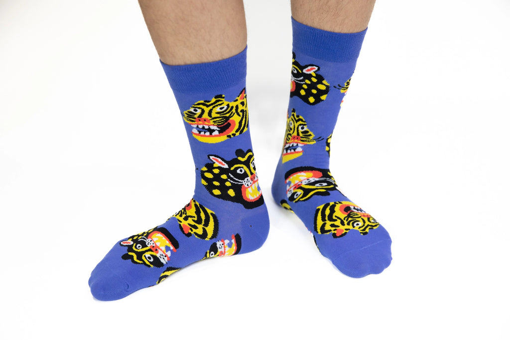 Kristina Micotti Wild Cats Large Crew Socks by Yellow Owl Workshop