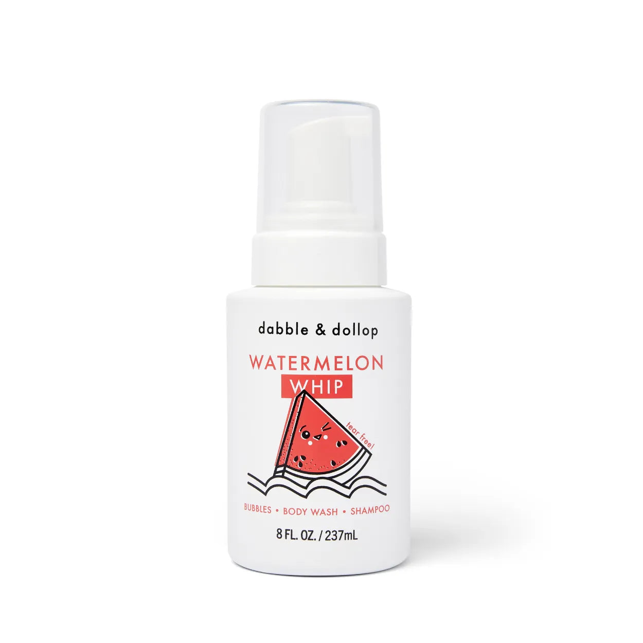 White foaming bottle of whipped body soap.