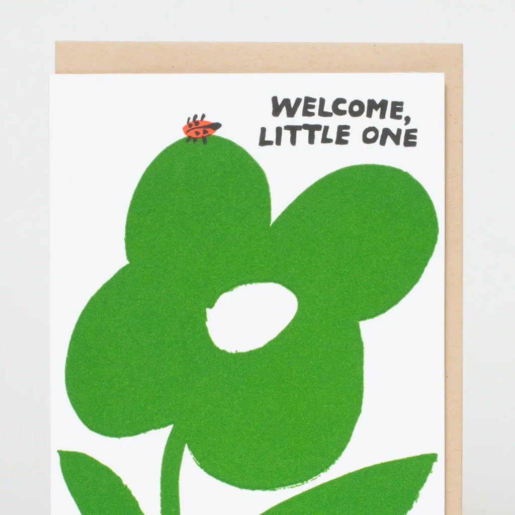 Welcome Little One Ladybug card by Egg Press