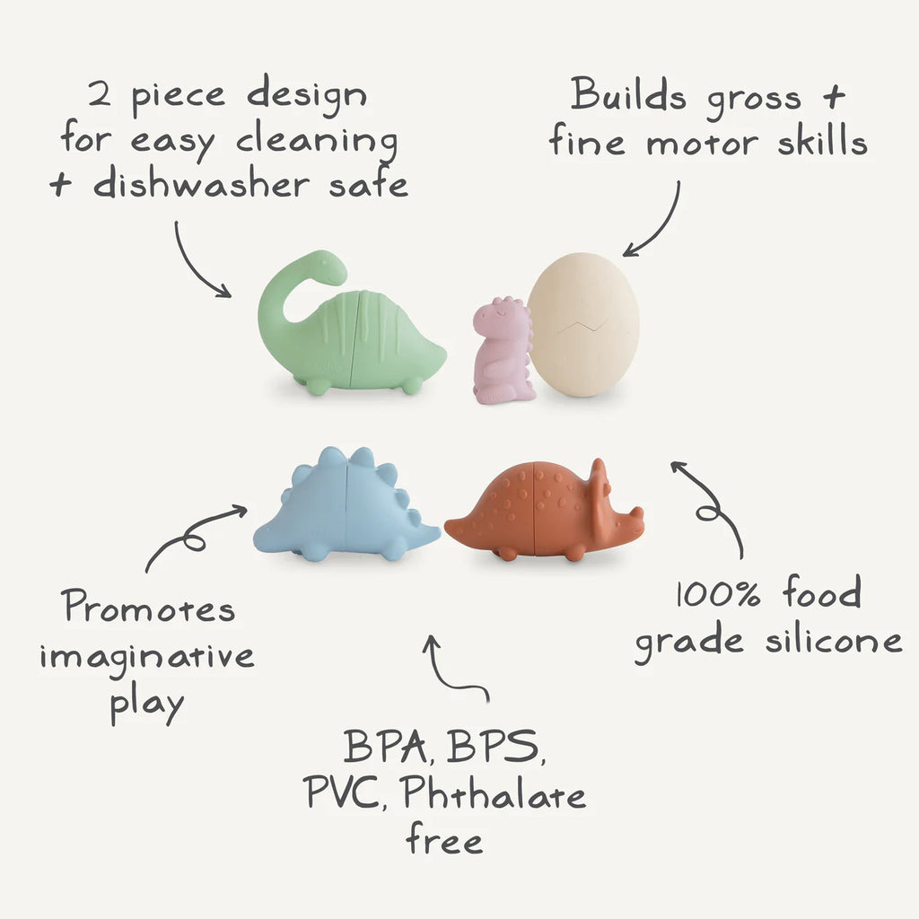 Dinos Mold Free Bath Play Set - 4 Pack by Mushie