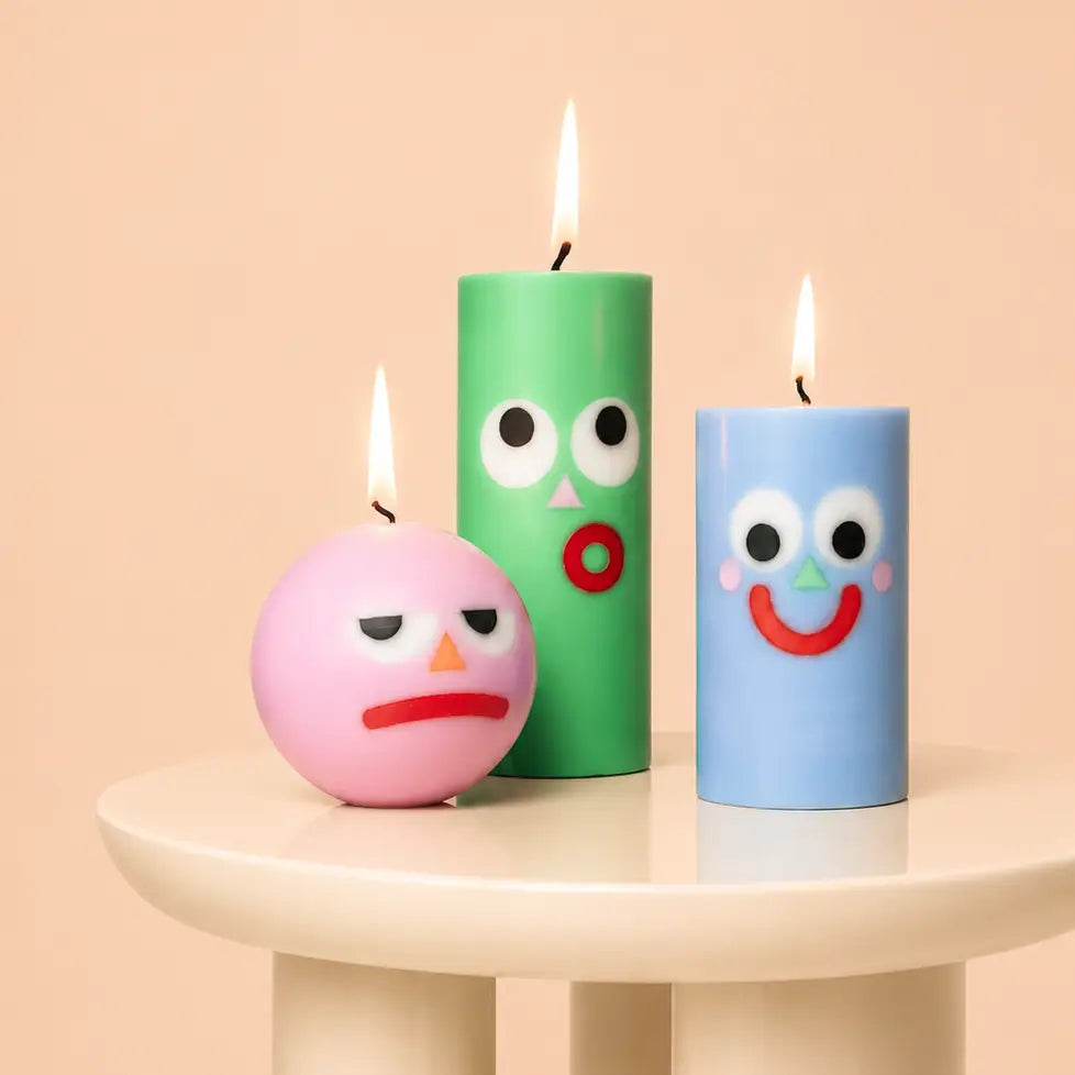 Dippy Pillar Face Candle