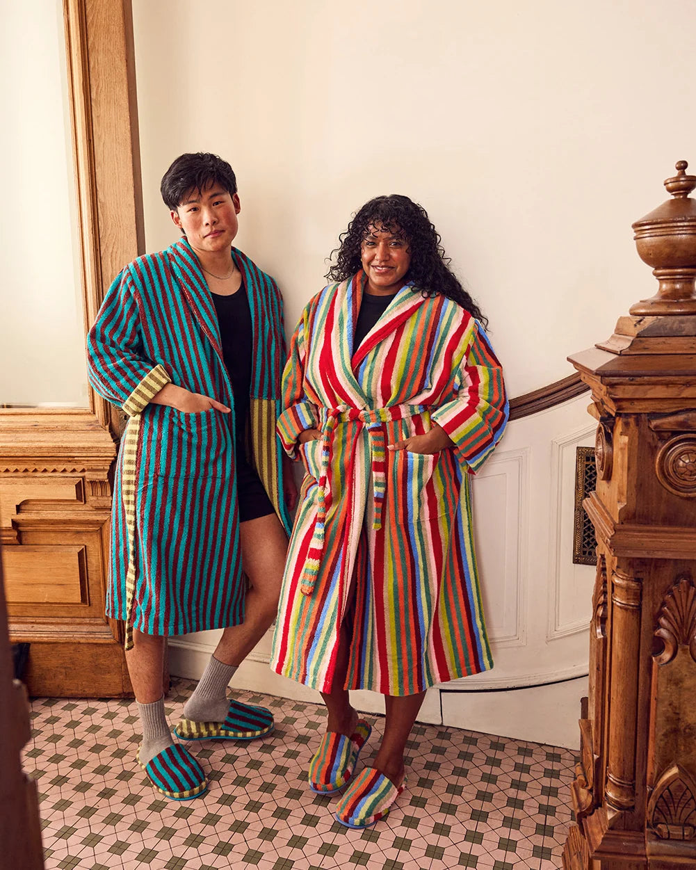 Dragonfly Stripe Bathrobe