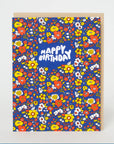 Calico Floral Birthday Card
