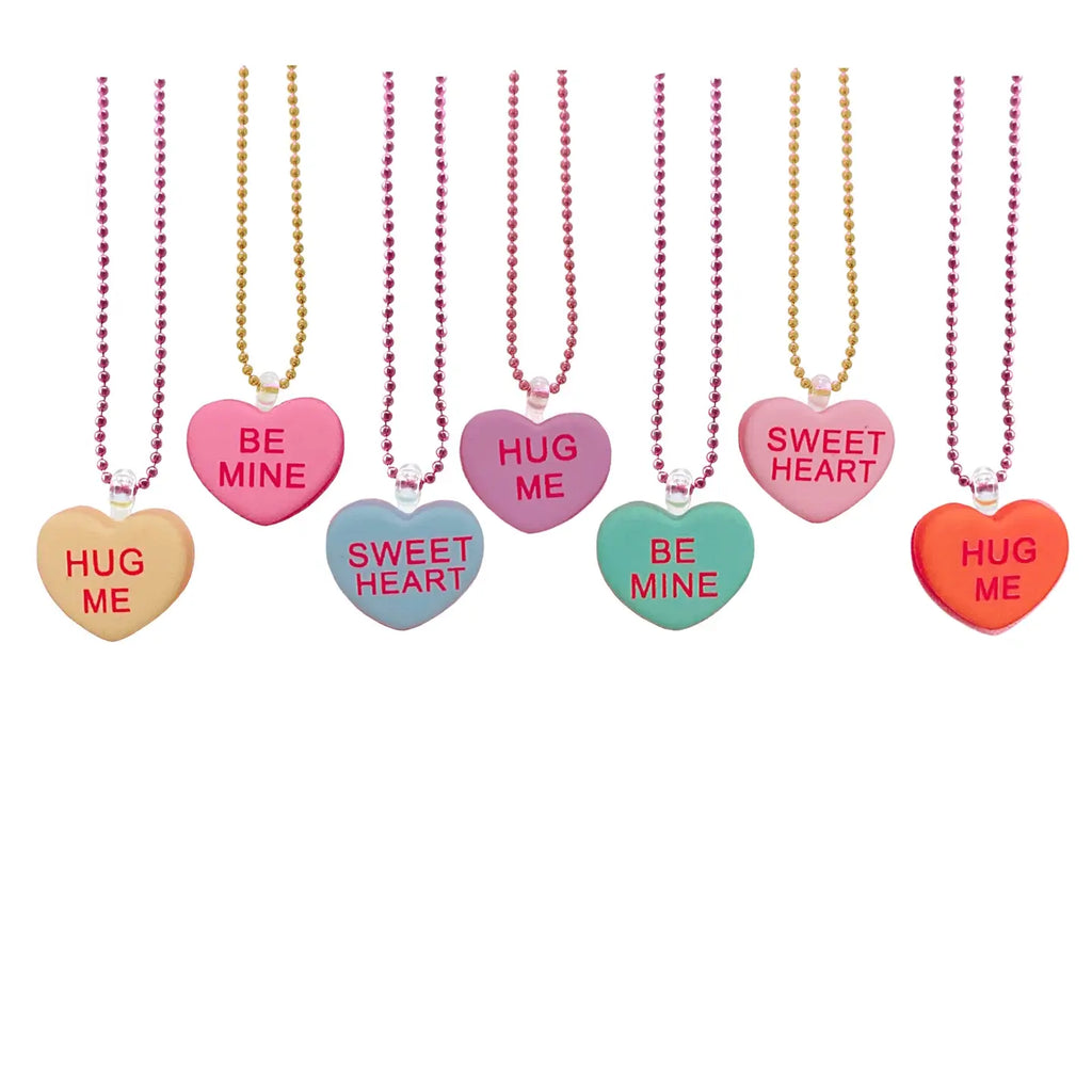 Valentine Candy Conversation Hearts Kids Necklace by Pop Cutie Mochi Kids