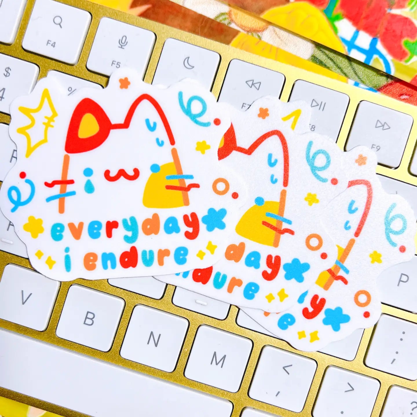 Everyday I Endure Cat Vinyl Sticker