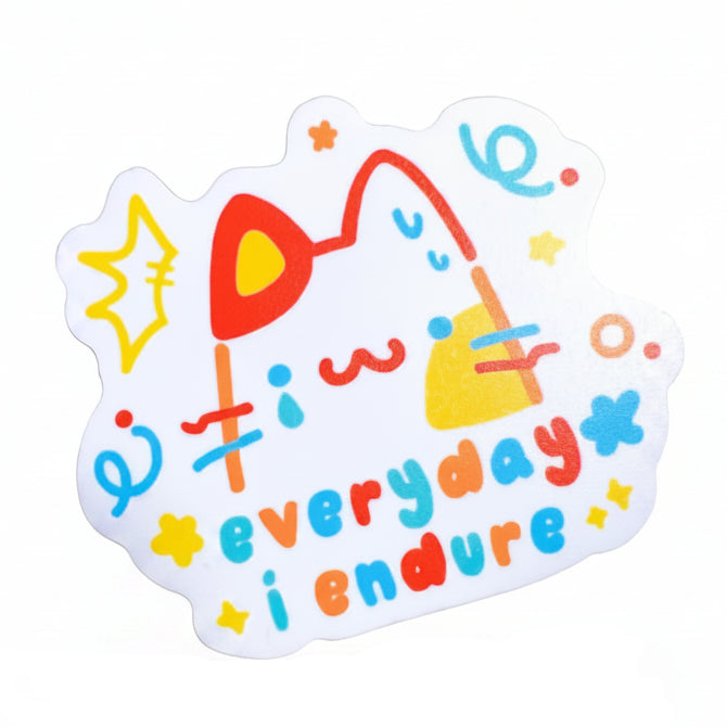 Everyday I Endure Cat Vinyl Sticker