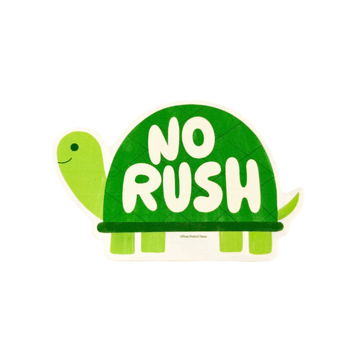 No Rush Turtle Vinyl Decal Sticker by Free Period Press