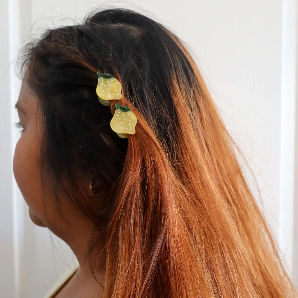 Micro Fruit and Flowers Hair Claw Clip Set by Jenny Lemons