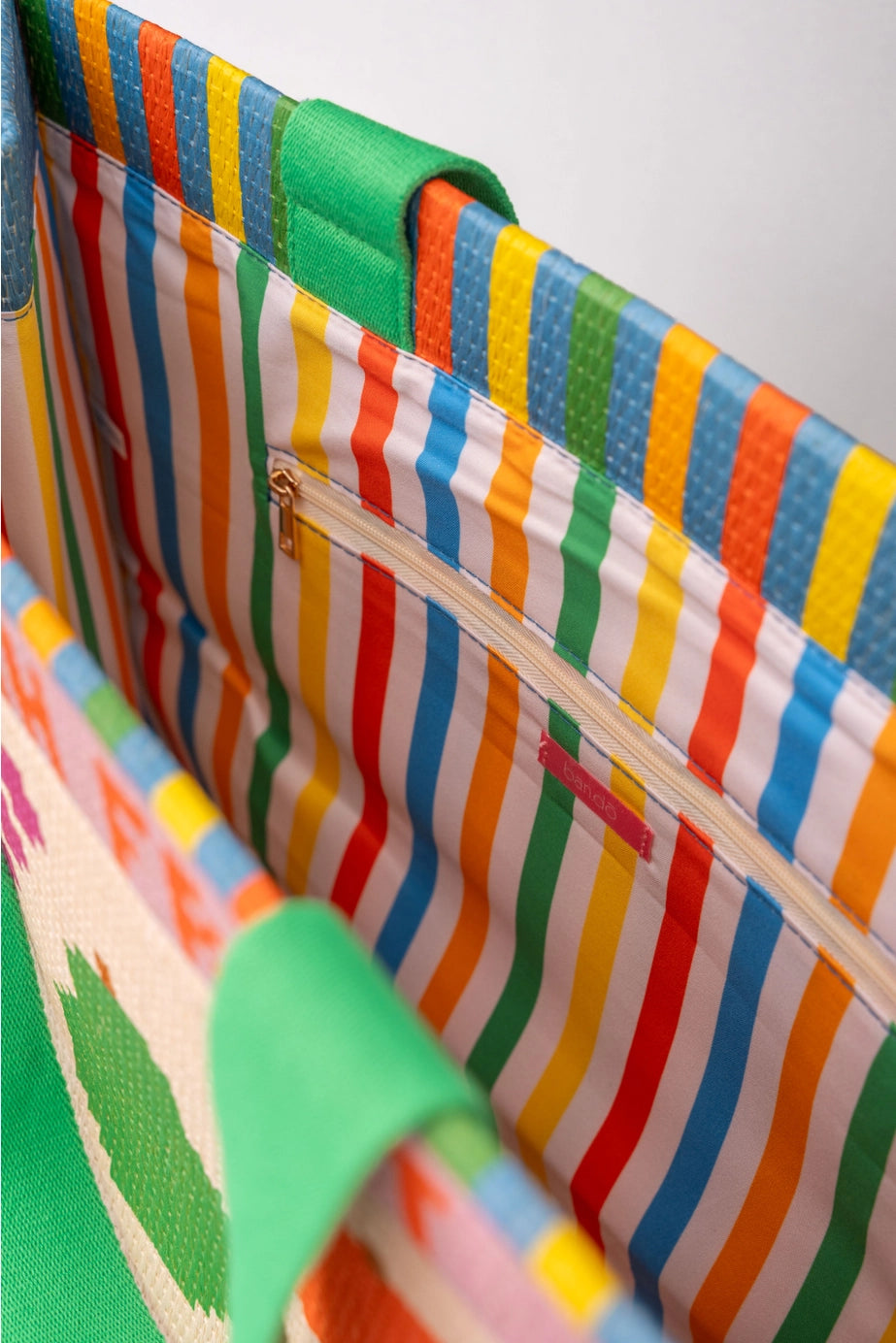 Fruit Tiles Rattan Market Bag