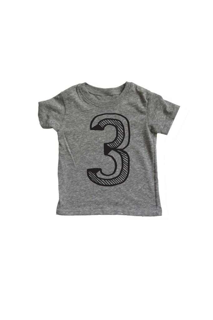 SALE Number Tee Gray Graphic Tee (Numbers 1-10)