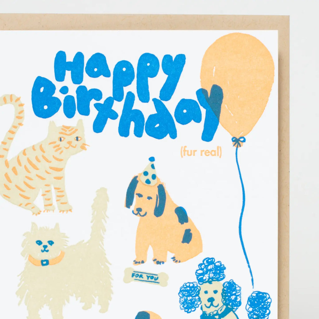 Happy Birthday Fur Real Card by Egg Press