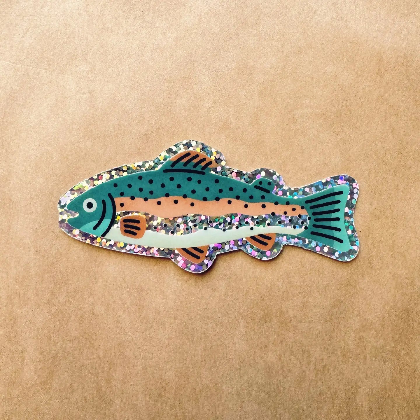 Rainbow Trout Glitter Sticker