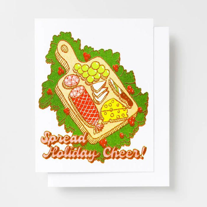 Spread Holiday Cheer Risograph Card by Yellow Owl Workshop