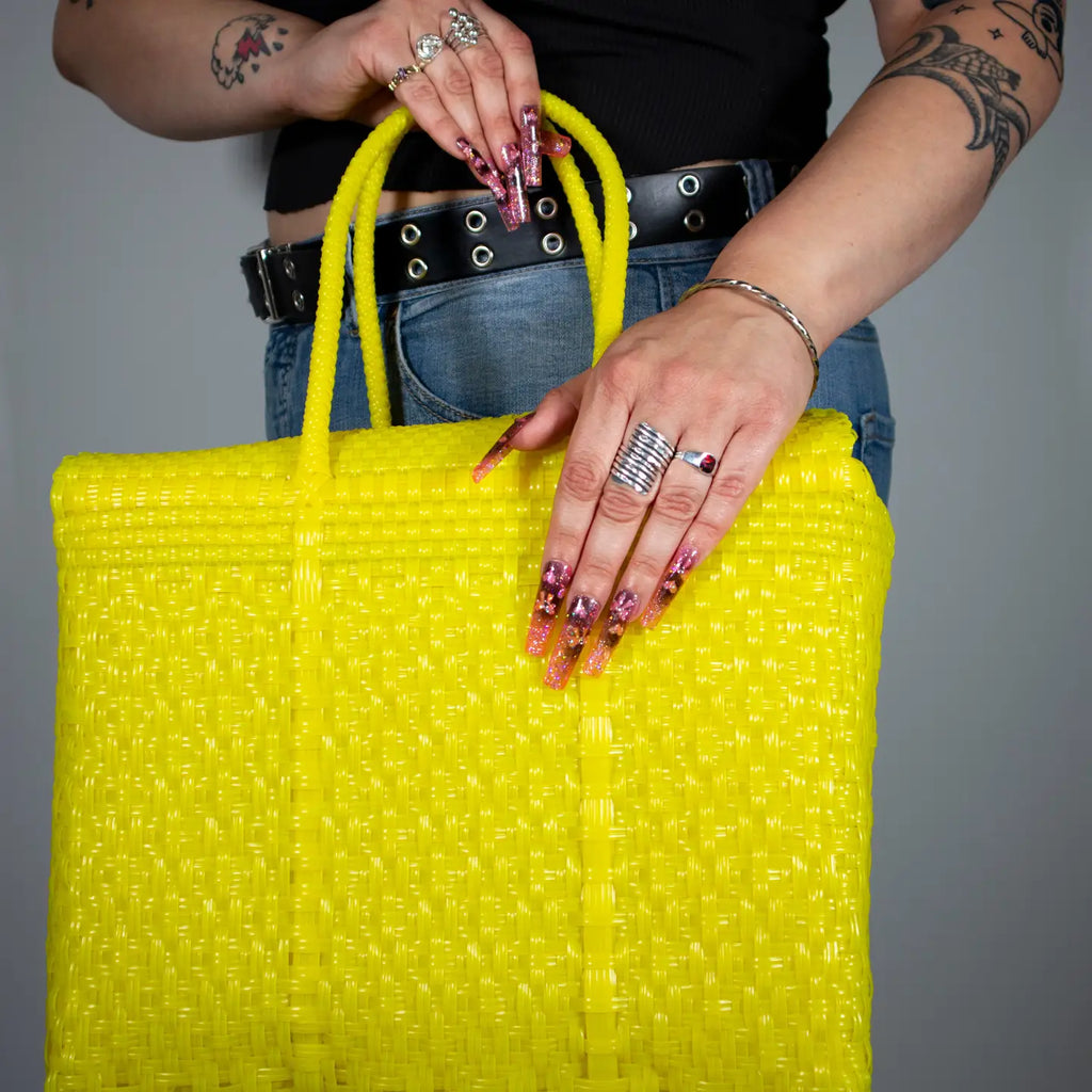 Neon Yellow Lupe Bag - Medium by El Cholo's Kid