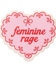 Feminine Rage Doily Heart Vinyl Sticker