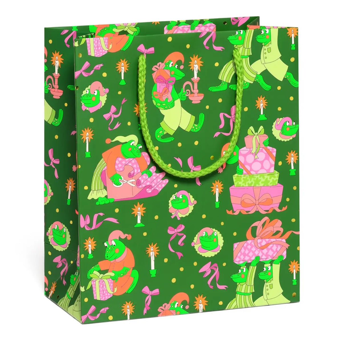 Frog Christmas Medium Gift Bag