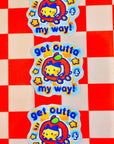 Get Outta My Way Apple Cat Vinyl Sticker